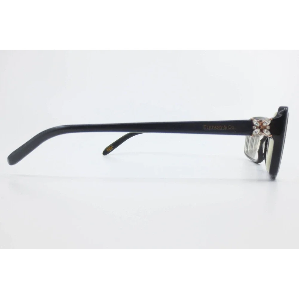 Tiffany & Co TF 2091-B 8211 Black Crystal Flower Rectangular Eyeglasses